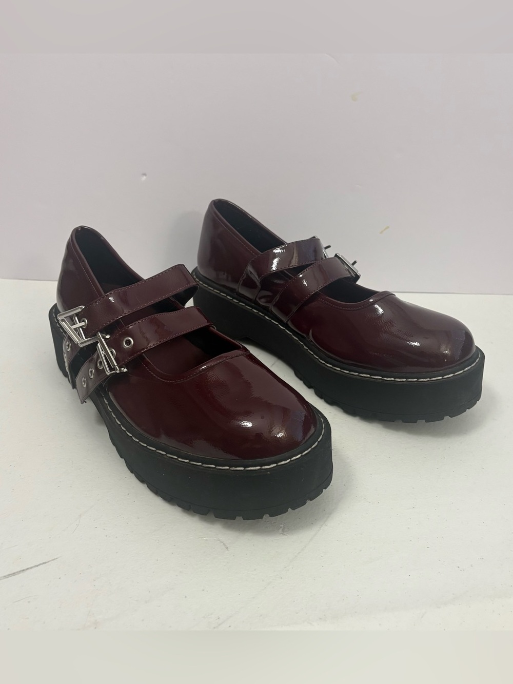 Torrid burgundy patent platform Mary Jane shoes women’s 13WW dark academia 90s
